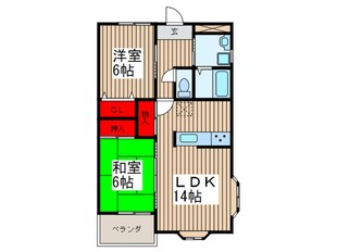 ベルメゾンかわもと２の物件間取画像